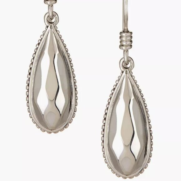 LAGOS Caviar Rock Collection Sterling Silver Faceted Teardrop Dangle Earrings - Picture 2 of 9